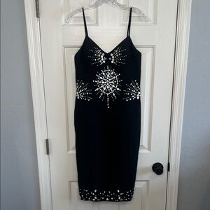 Vintage Sue Wong Silk Dress Beaded Shells Linen Whimsigoth medium